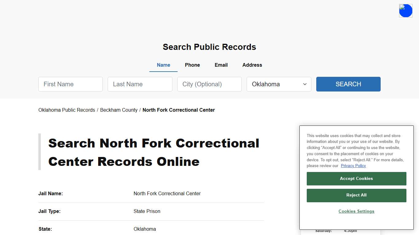 North Fork Correctional Center - Beckham - Oklahoma - TPI